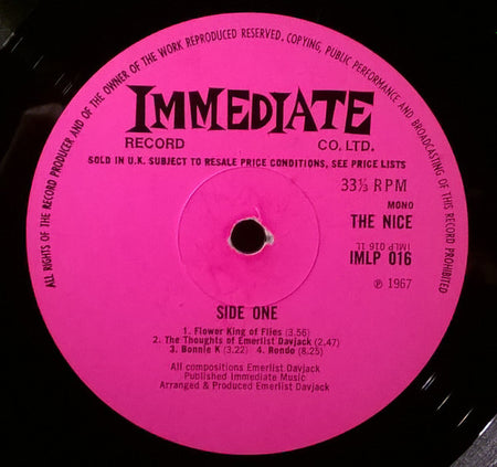 The Nice : The Thoughts Of Emerlist Davjack (LP, Album, Mono)