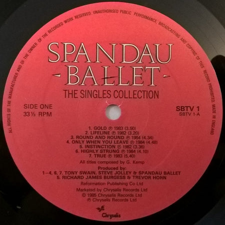 Spandau Ballet : The Singles Collection (LP, Comp, MPO)