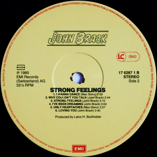 John Brack : Strong Feelings (LP, Album)