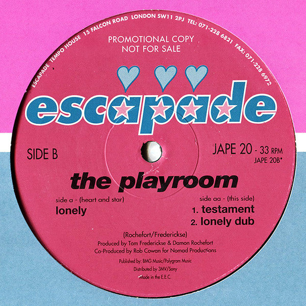 The Playroom : Lonely (12", Promo)