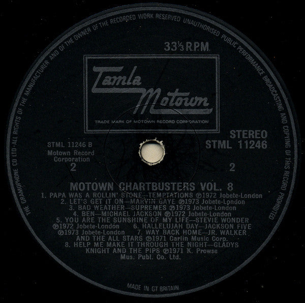 Various : Motown Chartbusters Vol. 8 (LP, Album, Comp)