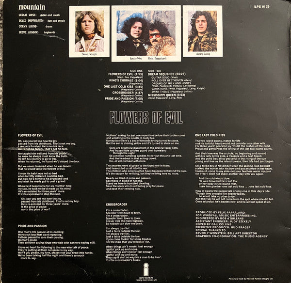 Mountain : Flowers Of Evil (LP, Album, RP)