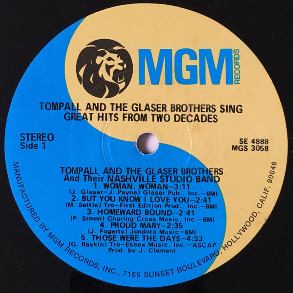 Tompall Glaser & The Glaser Brothers : Sing Great Hits From Two Decades (LP, Comp)