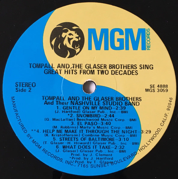 Tompall Glaser & The Glaser Brothers : Sing Great Hits From Two Decades (LP, Comp)