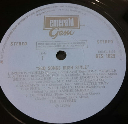 Various : Sad Songs Irish Style (LP, Comp)
