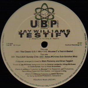 Urban Blues Project Presents Jay Williams : Testify (2x12")