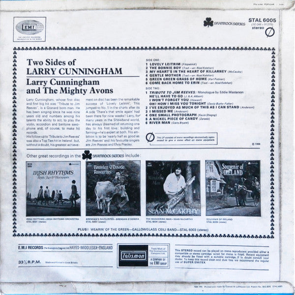 Larry Cunningham (2) And The Mighty Avons : Two Sides Of Larry Cunningham (LP, Album, RE)