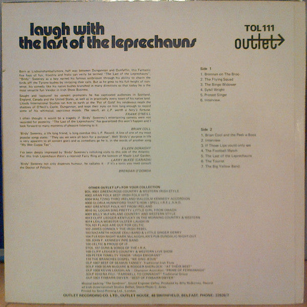 Birdy Sweeney : Laugh With The Last Of The Leprechauns (LP)