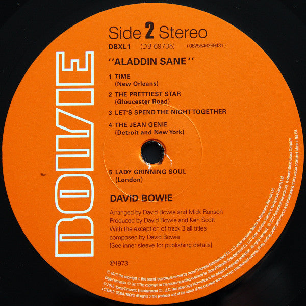 David Bowie : Aladdin Sane (LP, Album, RE, RM, Gat)