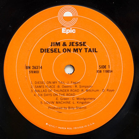 Jim & Jesse : Diesel On My Tail (LP, Album, RE)