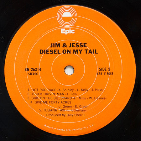 Jim & Jesse : Diesel On My Tail (LP, Album, RE)