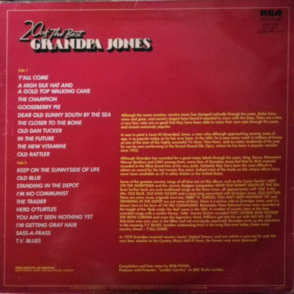 Grandpa Jones : 20 Of The Best (LP, Comp)