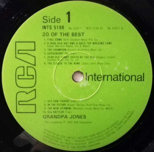 Grandpa Jones : 20 Of The Best (LP, Comp)