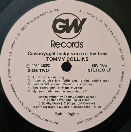 Tommy Collins : Cowboys Get Lucky Some Of The Time (LP)