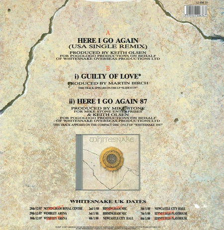 Whitesnake : Here I Go Again (USA Single Remix) (12")
