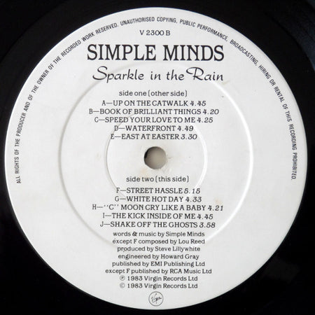Simple Minds : Sparkle In The Rain (LP, Album)