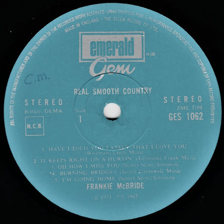 Frankie McBride : Real Smooth Country (LP, Album)