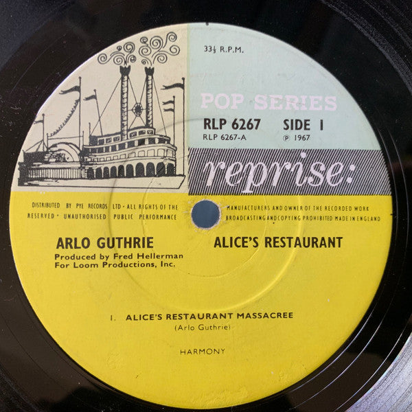 Arlo Guthrie : Alice's Restaurant (LP, Album, Mono)