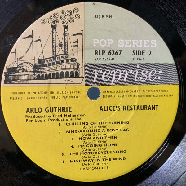 Arlo Guthrie : Alice's Restaurant (LP, Album, Mono)