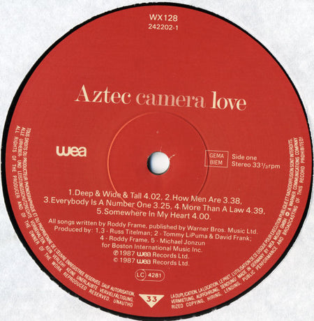 Aztec Camera : Love (LP, Album)