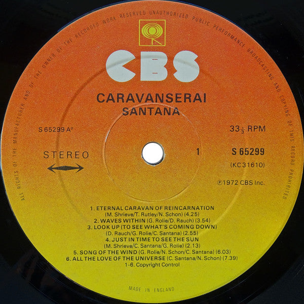Santana : Caravanserai (LP, Album, RP, Gat)