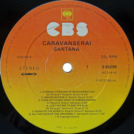 Santana : Caravanserai (LP, Album, RP, Gat)
