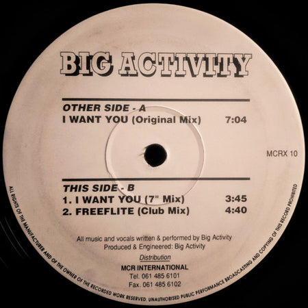 Big Activity : I Want You (12")
