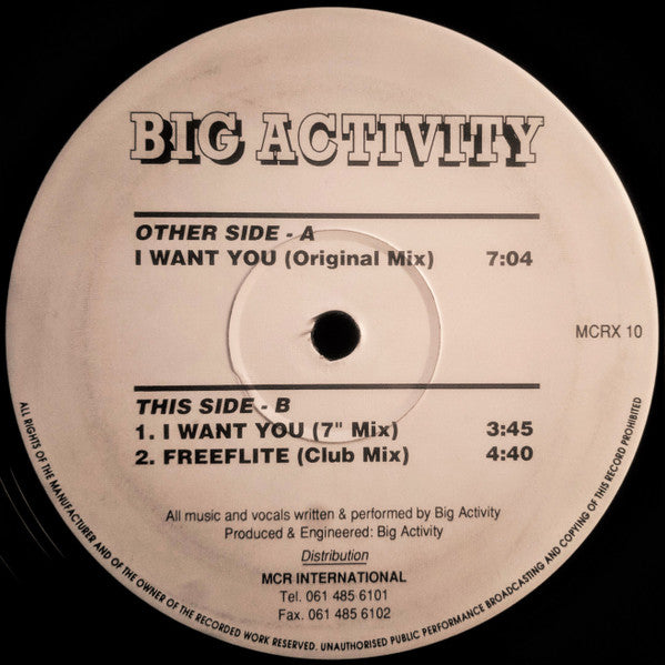 Big Activity : I Want You (12")