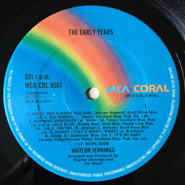 Waylon Jennings : The Early Years (LP, Comp)