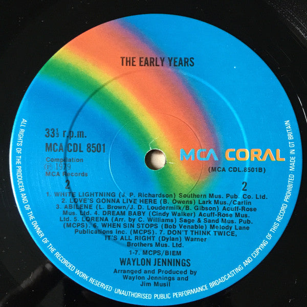 Waylon Jennings : The Early Years (LP, Comp)