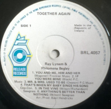 Ray Lynam And Philomena Begley : Together...Again! (LP)