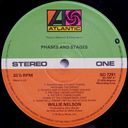 Willie Nelson : Phases And Stages (LP, Album)