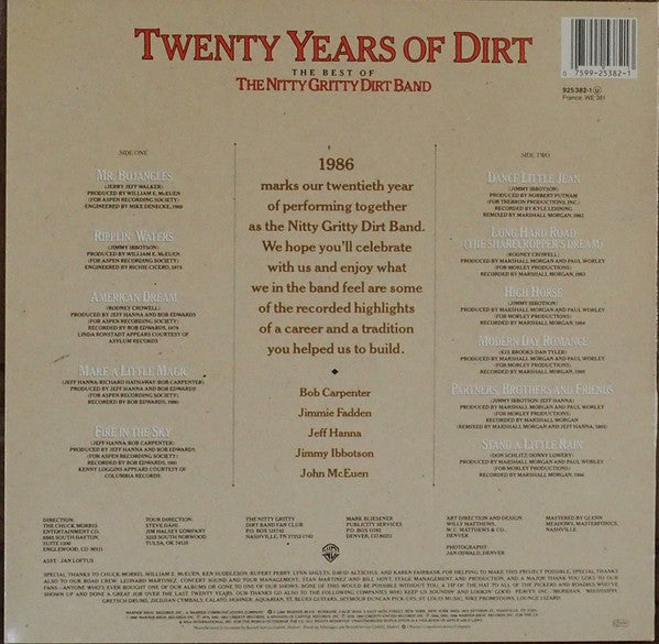 Nitty Gritty Dirt Band : Twenty Years Of Dirt - The Best Of The Nitty Gritty Dirt Band (LP, Comp)