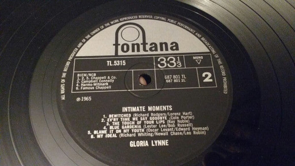 Gloria Lynne : Intimate Moments (LP, Album, Mono)