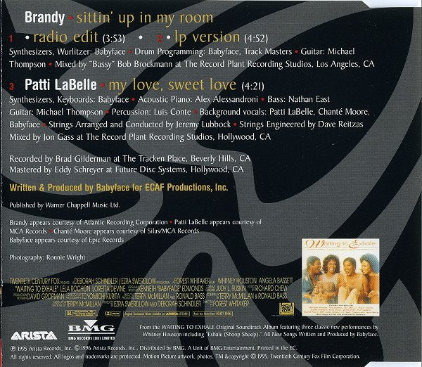 Brandy (2) : Sittin' Up In My Room (CD, Single)