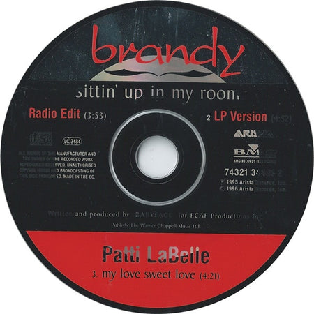 Brandy (2) : Sittin' Up In My Room (CD, Single)