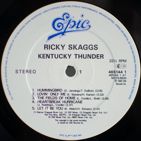 Ricky Skaggs : Kentucky Thunder (LP, Album)