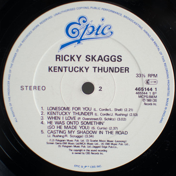 Ricky Skaggs : Kentucky Thunder (LP, Album)