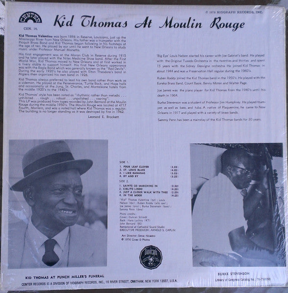Kid Thomas Valentine : Kid Thomas At Moulin Rouge (LP, Album, RE)