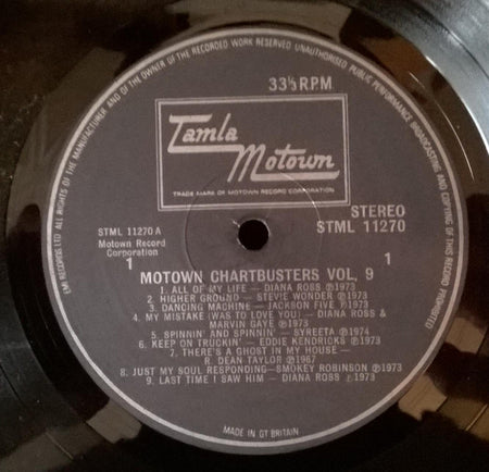 Various : Motown Chartbusters Vol. 9 (LP, Album, Comp)