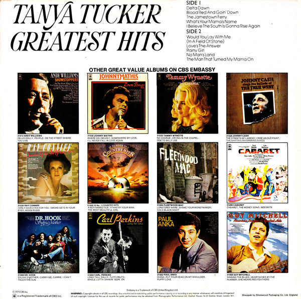 Tanya Tucker : Greatest Hits (LP, Comp, RE)
