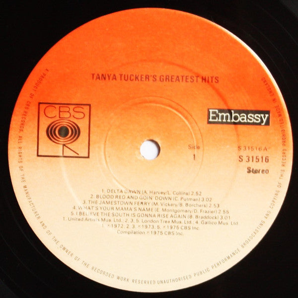 Tanya Tucker : Greatest Hits (LP, Comp, RE)