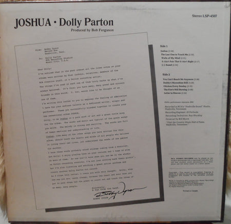 Dolly Parton : Joshua (LP, Album)