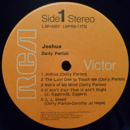 Dolly Parton : Joshua (LP, Album)