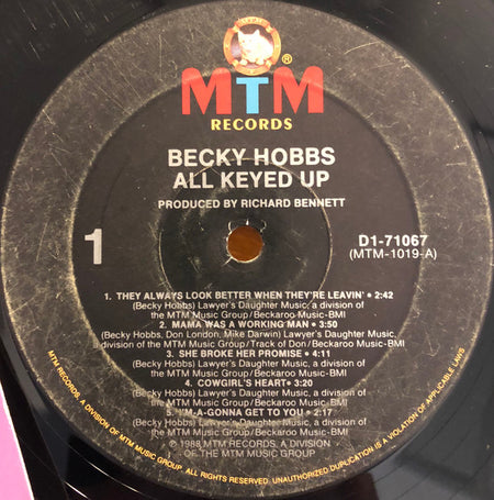Becky Hobbs : All Keyed Up (LP, Album)