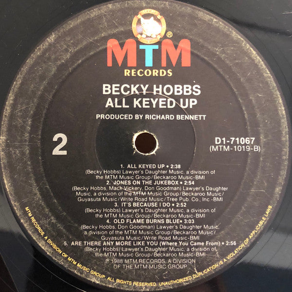 Becky Hobbs : All Keyed Up (LP, Album)