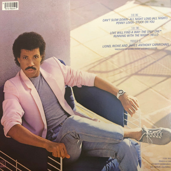 Lionel Richie : Can't Slow Down (LP, Album, Gat)