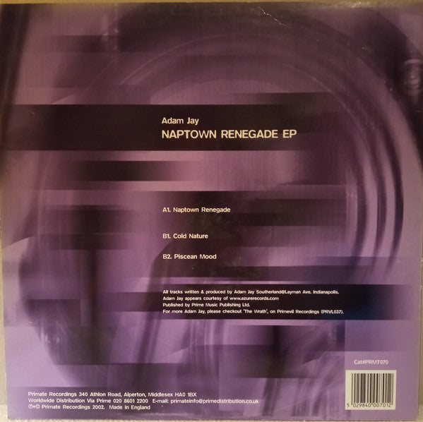 Adam Jay : Naptown Renegade E.P. (12", EP)