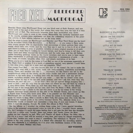 Fred Neil : Bleecker & MacDougal (LP, Album)