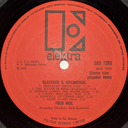 Fred Neil : Bleecker & MacDougal (LP, Album)